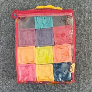B Surprised B You Soft Squeezable Building Blocks - Set of 10 w/ Carrying Case